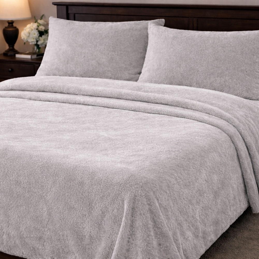 Plush Microfiber Sheet Set - Light Gray